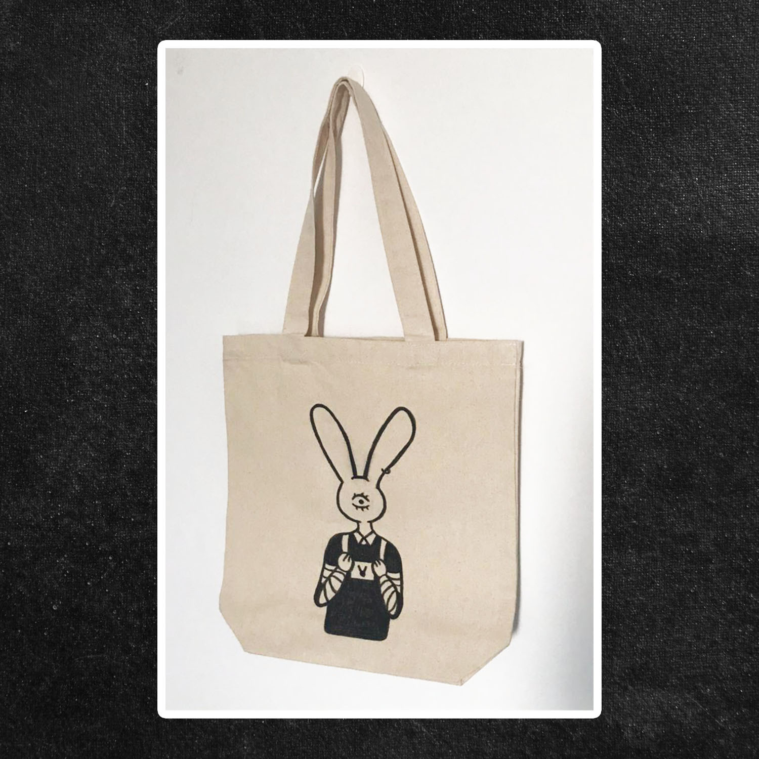 Beige Canvas Lucky Tote Bag