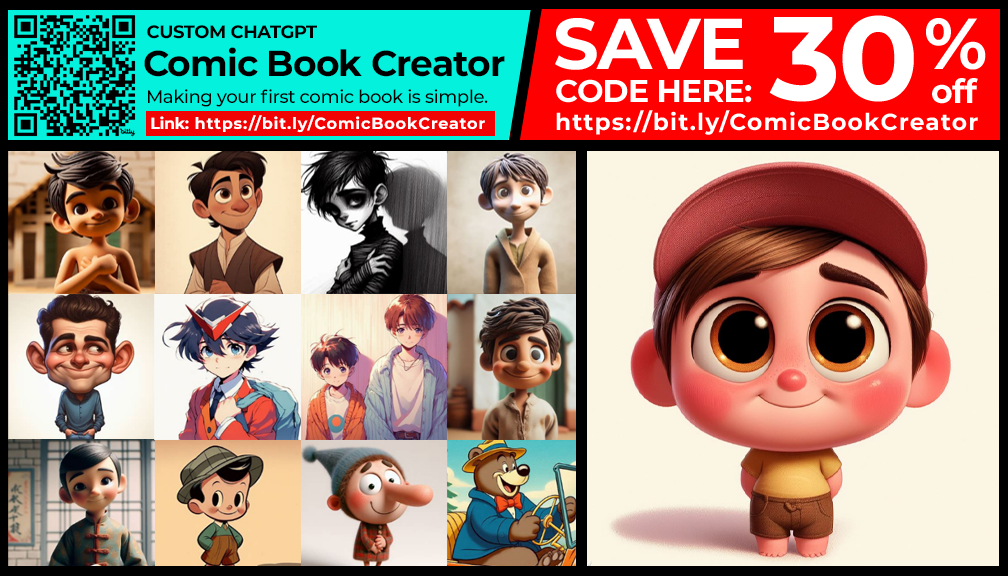 Free 40 Cartoon Style Prompts for Comic Book Creator, ChatGPT 4o ,  DALL-E 3, Bing, Copilot, Prompts
