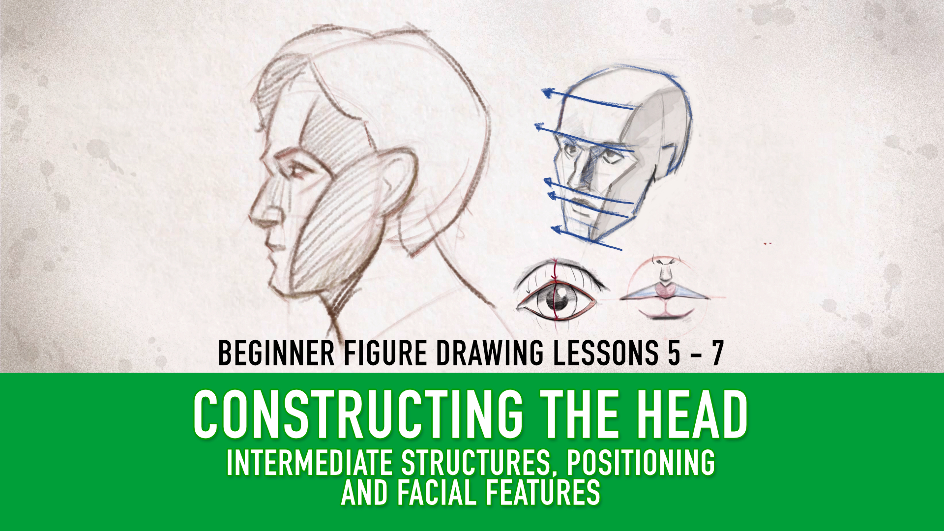 Beginner Figure Drawing Lessons 5 - 7: Constructing The Head Series