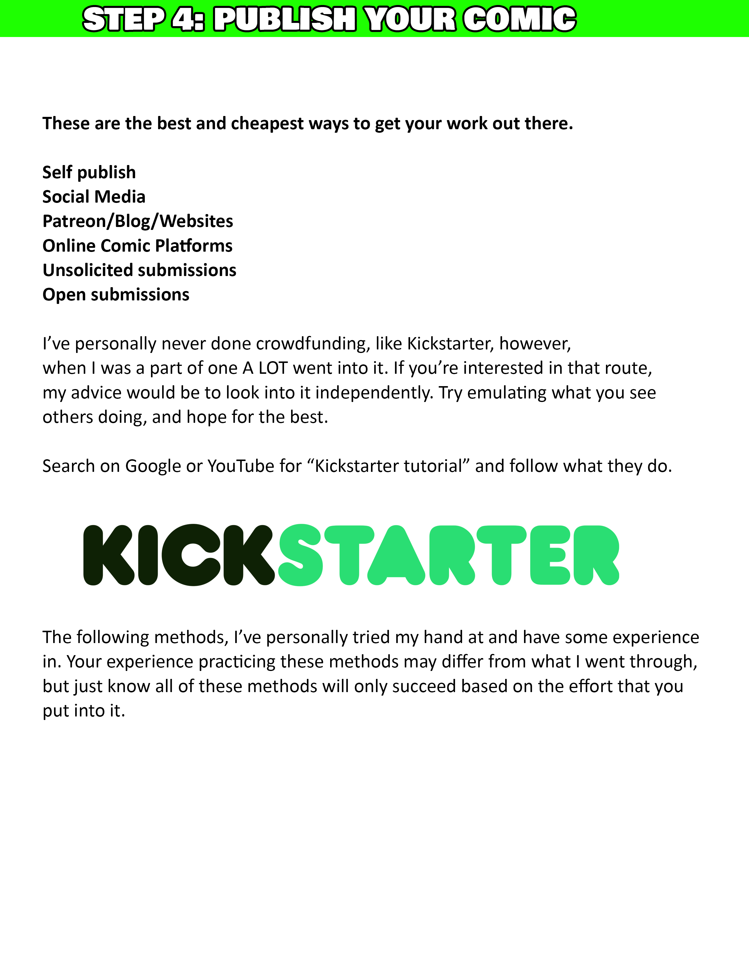 4 STEP GUIDE TO CREATING COMICS -  Updated