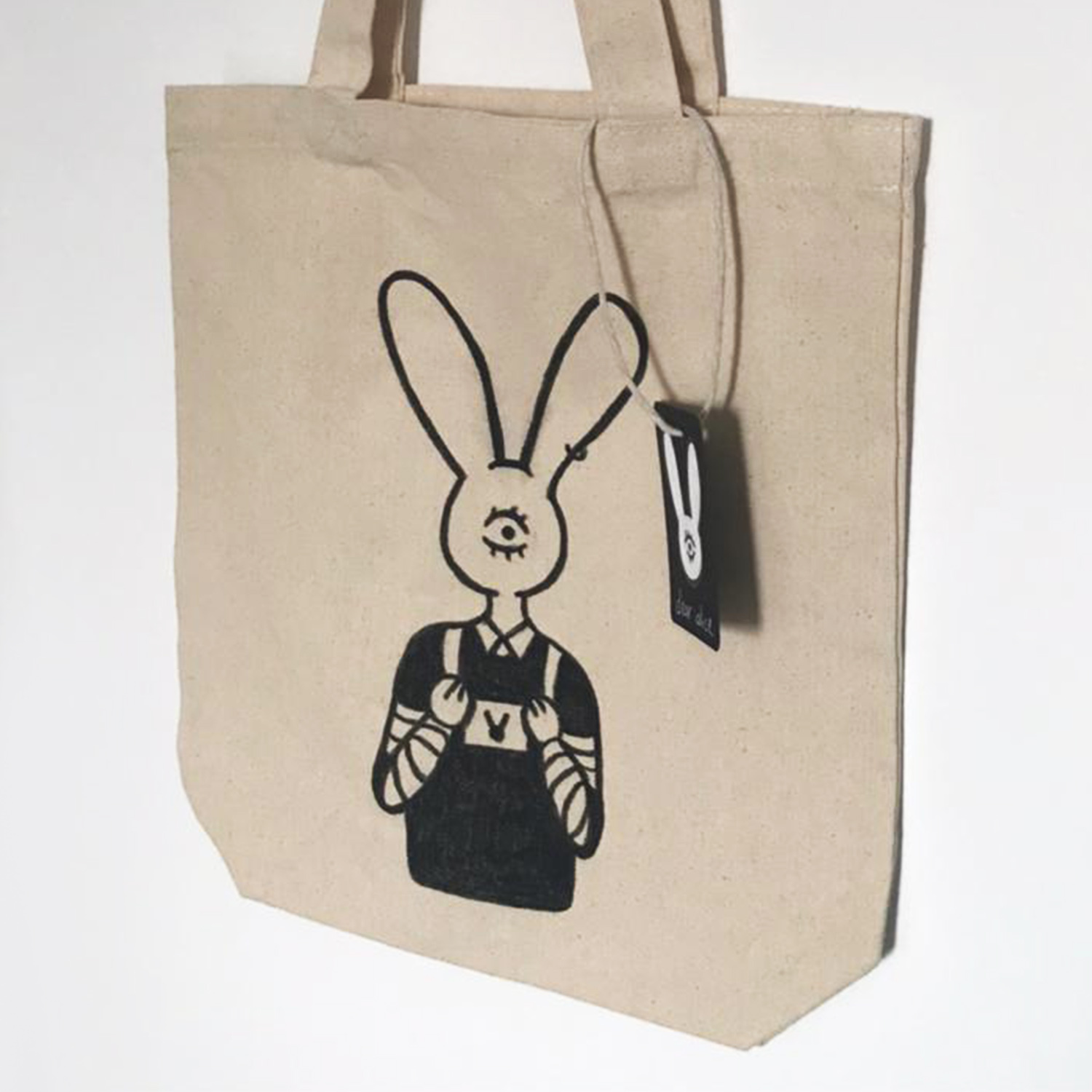 Beige Canvas Lucky Tote Bag