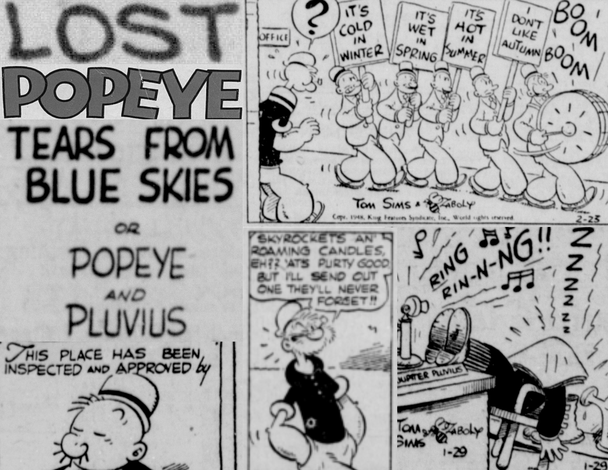 Lost Popeye Zine, Volume 32: Tears from Blue Skies or Popeye and Pluvious PDF