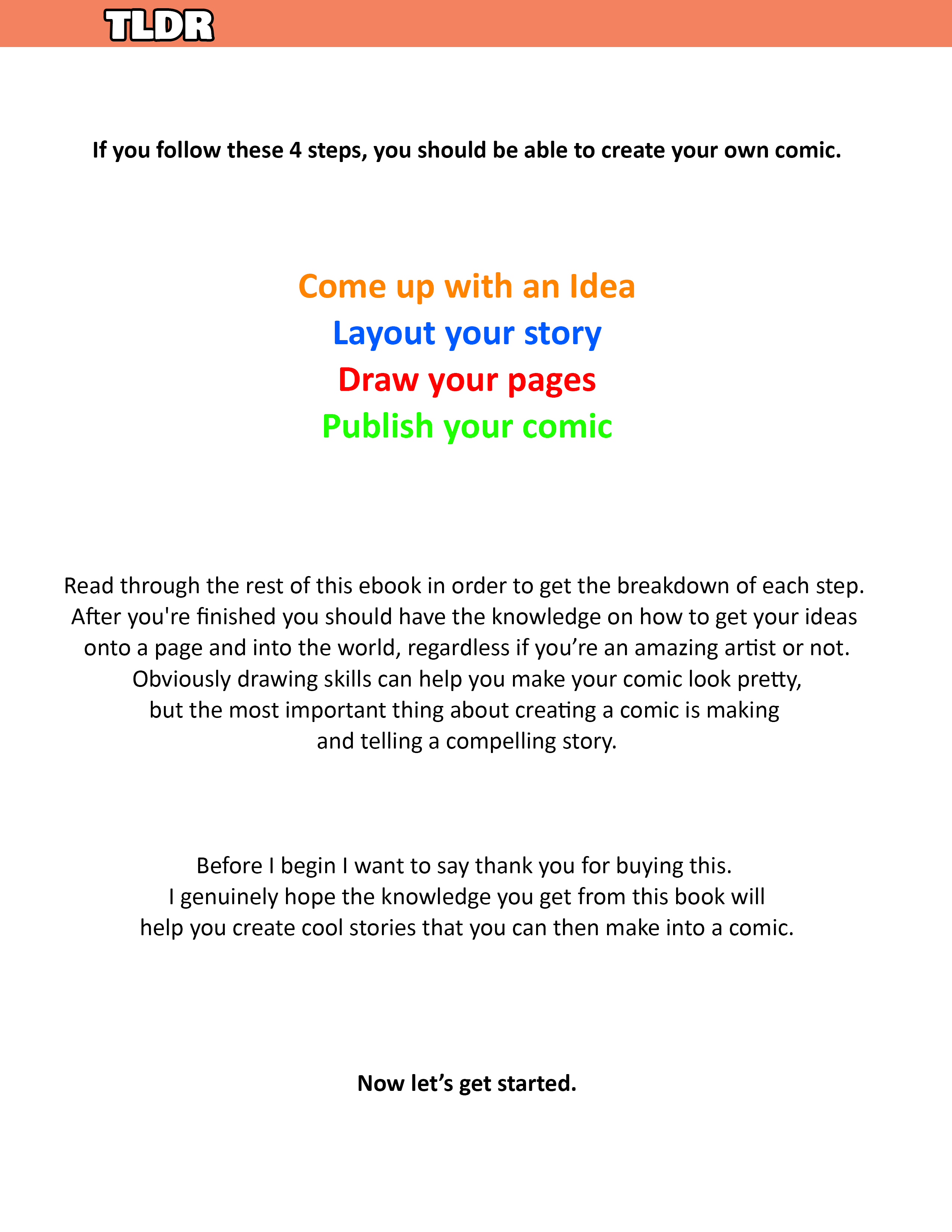 4 STEP GUIDE TO CREATING COMICS -  Updated
