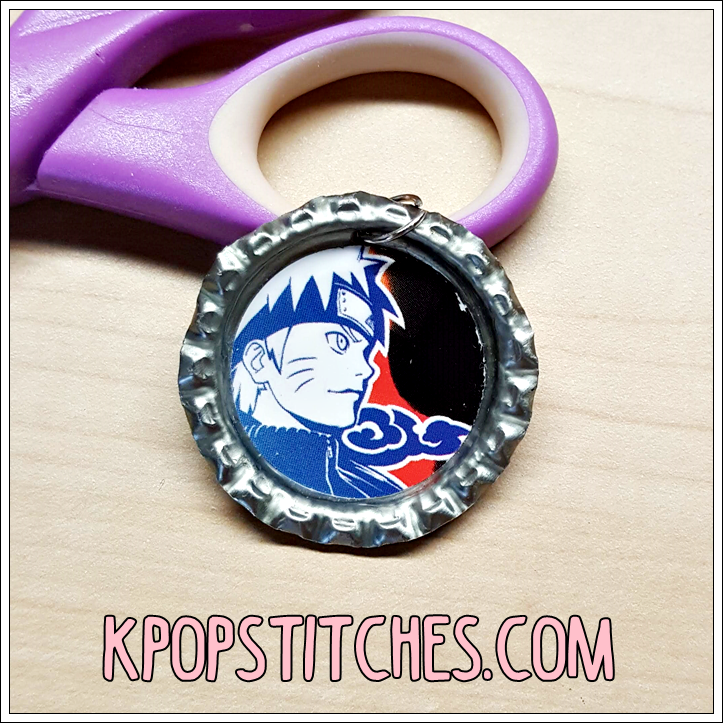 Naruto ナルト blue pendant charm bottle cap metal manga anime